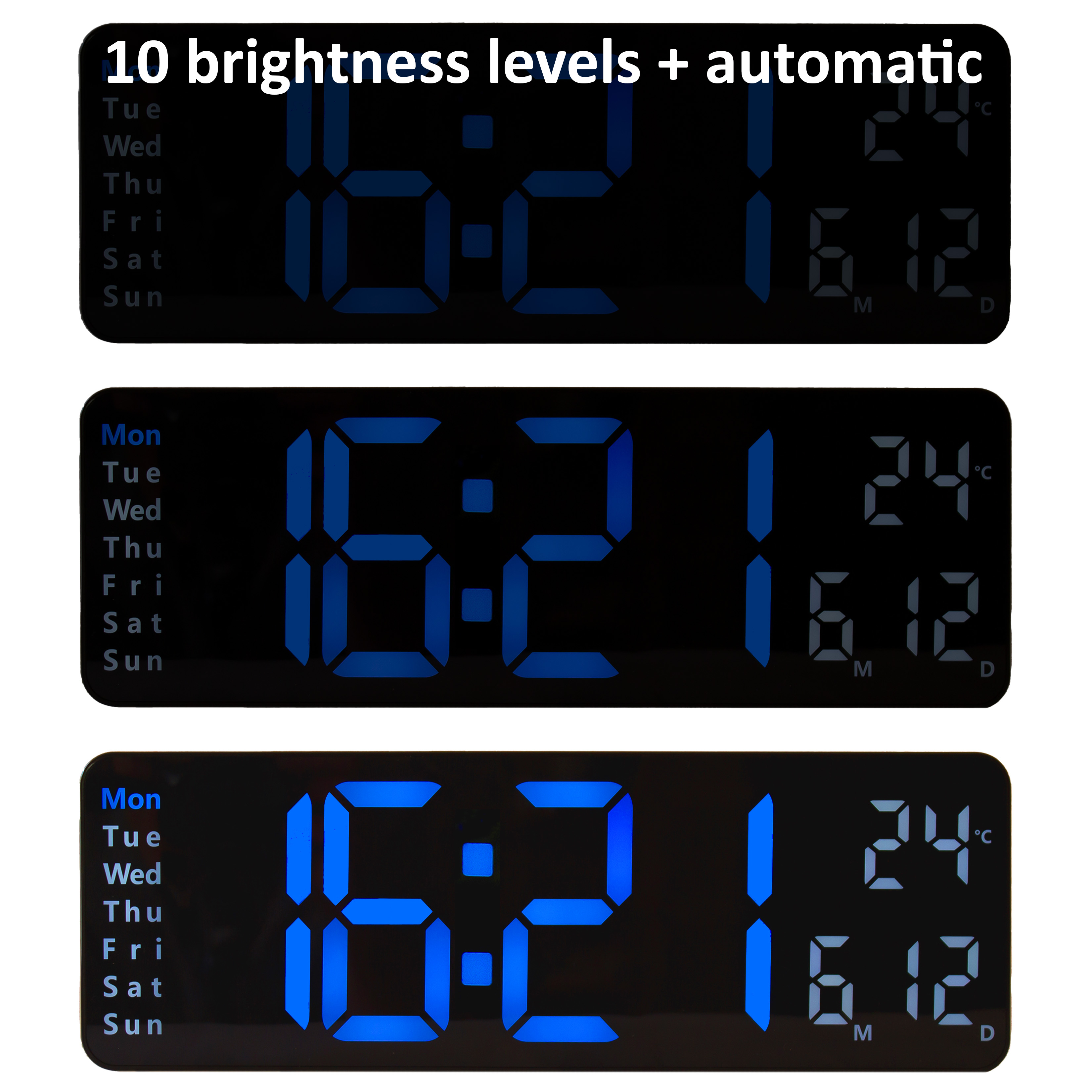 Orologio da parete digitale a LED da 16 pollici telecomando Temp