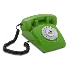 Opis 60s cable Retrotelefon / Festnetztelefon / Nostalgietelefon / Vintagetelefon (grün)