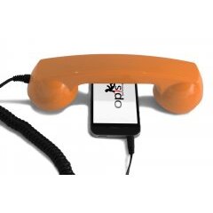 Opis 60s micro Handyhörer, Retrohörer für Smartphones, iPhone, Samsung, Huawei, etc. (orange)