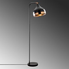 Lámpara de pie Opis FL5 (alto 120 cm) - Elegante lámpara de pie realizada en metal negro y cobre