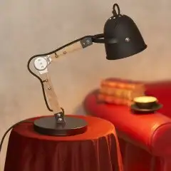 Opis TL1 Lampe de Bureau Vintage en Bois et Métal