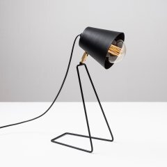 Lámpara de sobremesa Opis TL7 (alto 40 cm) - Elegante lámpara de sobremesa realizada en metal negro