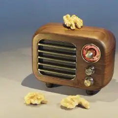 Opis Radio 3 – Small Wooden Retro Bluetooth Speaker and VHF Radio (Walnut)