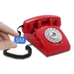Opis 60s Mobile 4G - Retro Tischhandy / GSM-Tischtelefon / Seniorenhandy (rot)