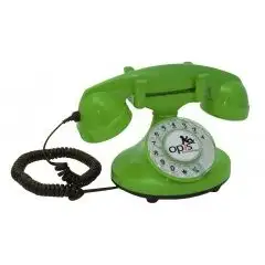 Opis FunkyFon cable Wählscheibentelefon / Retrotelefon / Nostalgietelefon (grün)