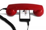 Opis 60s micro red - handset with smartphone