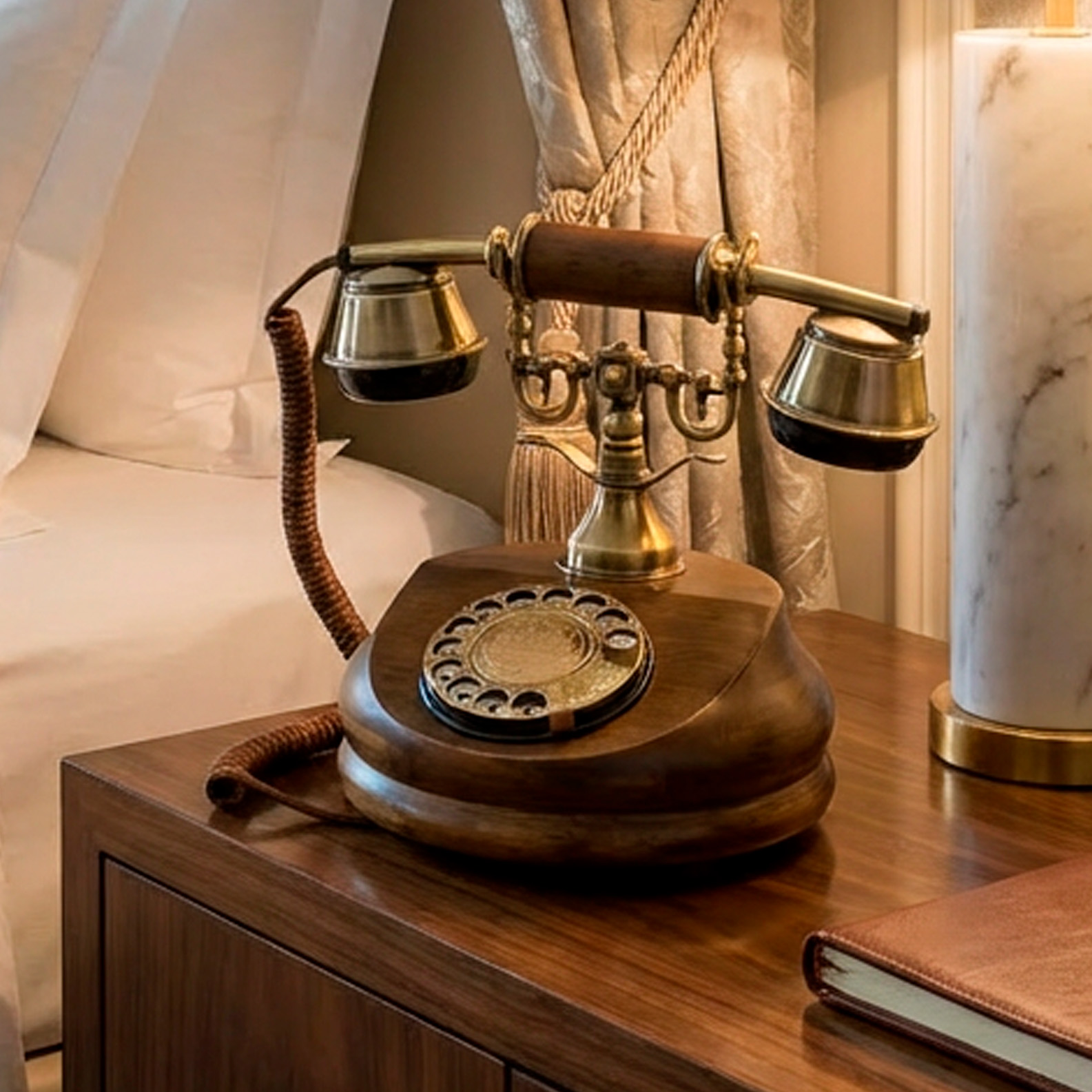 Vintage retro hotel telephone for luxury hospitality interiors
